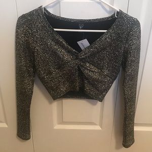Brand new!! Black & Gold Crop Top—Size XS.  NWT!